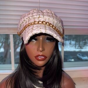 Stylish White and Gold Women's wig cap